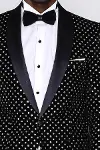 Nokta Desenli Slim Fit Siyah Erkek Smokin Ceket - Wessi-2