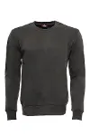 Koyu Yeşil Desensiz Bisiklet Yaka Sweatshirt - Wessi-1