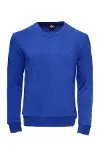 Koyu Mavi Desensiz Bisiklet Yaka Sweatshirt - Wessi-1