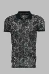 Yeşil Çiçek Desenli Polo Yaka T-shirt - Wessi-1