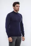 Yarım Balıkçı Yaka Lacivert Erkek Triko - Wessi-3
