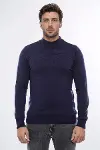 Yarım Balıkçı Yaka Lacivert Erkek Triko - Wessi-4