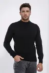 Yarım Balıkçı Yaka Siyah Triko - Wessi-1