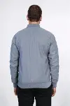 Desensiz Fermuarlı Cepli Gri Erkek Bomber Ceket - Wessi-6