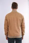 Desensiz Fermuarlı Cepli Taba Erkek Bomber Ceket - Wessi-6