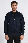 Desensiz Fermuarlı Cepli Lacivert Erkek Bomber Ceket - Wessi-3