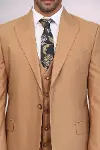 Desensiz Slim Fit Taba Erkek Takım Elbise - Wessi-2