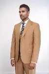 Desensiz Slim Fit Taba Erkek Takım Elbise - Wessi-4