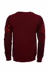 Bordo Taşlı Baskılı Sweatshirt - Wessi-8