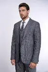 Ekose Desenli Yelekli Slim Fit Lacivert Erkek Takım Elbise - Wessi-3