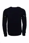 Lacivert Kaplan Baskılı Bisiklet Yaka Sweatshirt | Wessi-3