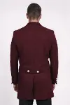 Metal Düğmeli Bordo Erkek Kruvaze Kaban - Wessi-6