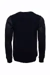 Koyu Lacivert Fashion Baskılı Bisiklet Yaka Sweatshirt | Wessi-3