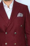 Kruvaze Slim Fit Bordo Erkek Ceket - Wessi-2