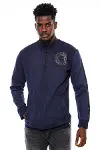 Lacivert Fermuarlı Baskılı Sweatshirt - Wessi-1