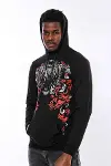 Siyah Kapşonlu Baskılı Sweatshirt - Wessi-2