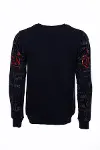 Lacivert King Queen Baskılı Graffiti Sweatshirt | Wessi-3