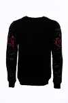 Siyah Taşlı Ve Desenli Sweatshirt - Wessi-3