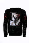Siyah Taşlı Ve Desenli Sweatshirt - Wessi-1