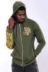 Yeşil Kapşonlu Baskılı Sweatshirt - Wessi-1