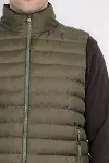 Çift Taraflı Kapitone Şişme Dik Yaka Yeşil Erkek Kışlık Yelek - Wessi-2