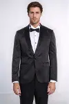 Nokta Desenli Slim Fit Siyah Erkek Smokin Ceket - Wessi-2