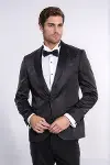 Nokta Desenli Slim Fit Siyah Erkek Smokin Ceket - Wessi-3
