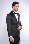 Nokta Desenli Slim Fit Siyah Erkek Smokin Ceket - Wessi-5