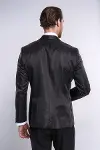 Nokta Desenli Slim Fit Siyah Erkek Smokin Ceket - Wessi-6