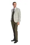 Ekose Ceketli Slim Fit Yeşil Erkek Takım Elbise - Wessi-5
