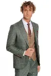 Ekose Ceketli Slim Fit Yeşil Erkek Takım Elbise - Wessi-8