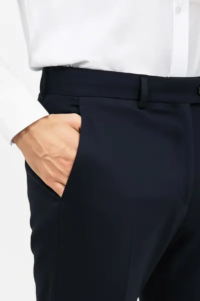 Desensiz Lacivert Erkek Kumaş Pantolon - Wessi