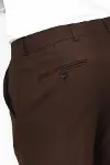 Desensiz Kumaş Kahverengi Erkek Pantolon - Wessi-4