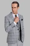 Ekose Ceketli Slim Fit Gri Erkek Takım Elbise - Wessi-3