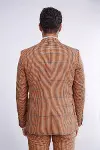 Desenli Slim Fit Turuncu Erkek Takım Elbise - Wessi-8