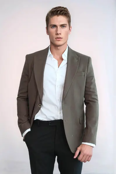 Desensiz Slim Fit Spor Kahverengi Erkek Ceket - Wessi
