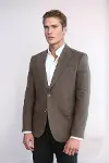 Desensiz Slim Fit Spor Kahverengi Erkek Ceket - Wessi-3
