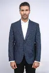 Desenli Slim Fit Lacivert Erkek Ceket - Wessi-2