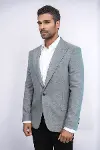 Desenli Slim Fit Gri Erkek Ceket - Wessi-3