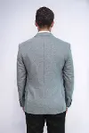 Desenli Slim Fit Gri Erkek Ceket - Wessi-5