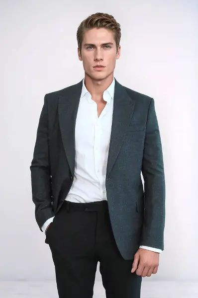 Desensiz Slim Fit Spor Füme Erkek Ceket - Wessi
