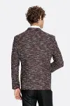 Desenli Slim Fit Spor Bordo Erkek Ceket - Wessi-10
