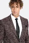 Desenli Slim Fit Spor Bordo Erkek Ceket - Wessi-2
