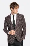 Desenli Slim Fit Spor Bordo Erkek Ceket - Wessi-7