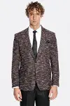 Desenli Slim Fit Spor Bordo Erkek Ceket - Wessi-9