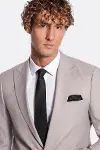 İki Parça Çizgili Slim Fit Gri Erkek Takım Elbise - Wessi-2