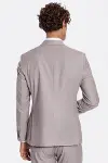 İki Parça Çizgili Slim Fit Gri Erkek Takım Elbise - Wessi-5