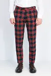 Ekose Desenli Slim Fit Lacivert Erkek Pantolon - Wessi-2