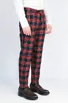 Ekose Desenli Slim Fit Lacivert Erkek Pantolon - Wessi-3