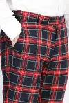 Ekose Desenli Slim Fit Lacivert Erkek Pantolon - Wessi-1